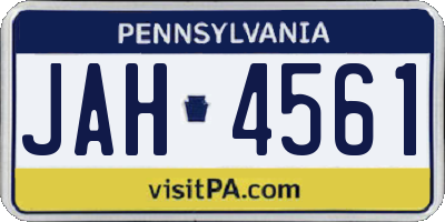 PA license plate JAH4561
