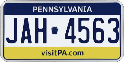 PA license plate JAH4563