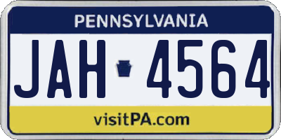 PA license plate JAH4564