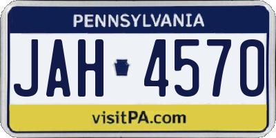 PA license plate JAH4570