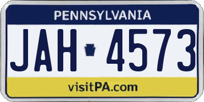 PA license plate JAH4573