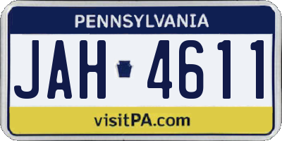 PA license plate JAH4611