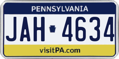 PA license plate JAH4634