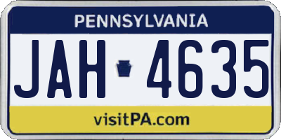PA license plate JAH4635