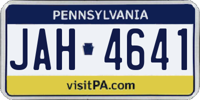 PA license plate JAH4641