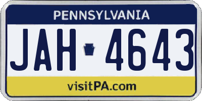 PA license plate JAH4643