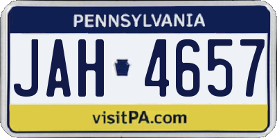 PA license plate JAH4657
