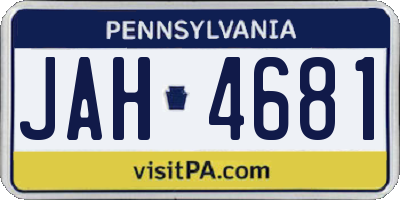 PA license plate JAH4681