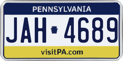 PA license plate JAH4689