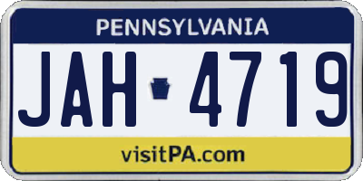 PA license plate JAH4719