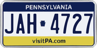 PA license plate JAH4727
