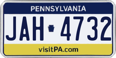 PA license plate JAH4732