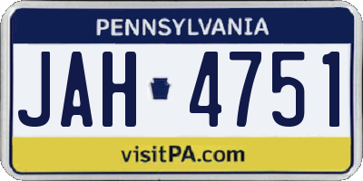 PA license plate JAH4751