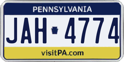 PA license plate JAH4774