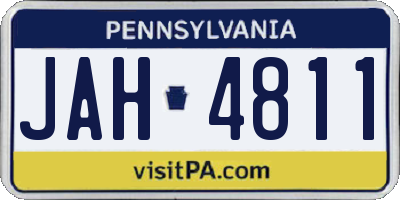 PA license plate JAH4811