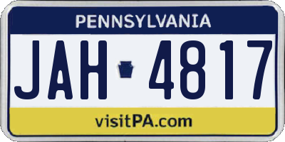 PA license plate JAH4817