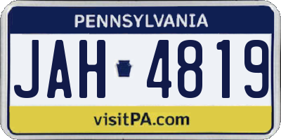 PA license plate JAH4819