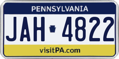 PA license plate JAH4822