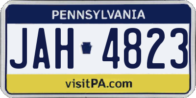 PA license plate JAH4823