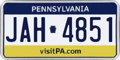 PA license plate JAH4851