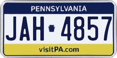 PA license plate JAH4857