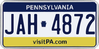 PA license plate JAH4872