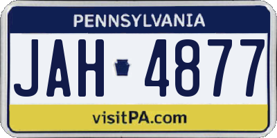 PA license plate JAH4877