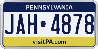 PA license plate JAH4878