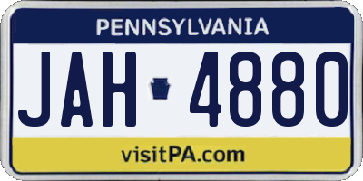 PA license plate JAH4880