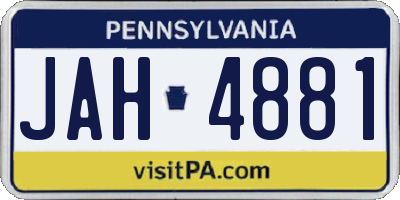 PA license plate JAH4881