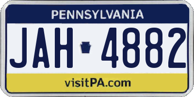 PA license plate JAH4882