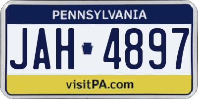PA license plate JAH4897