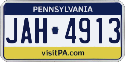 PA license plate JAH4913