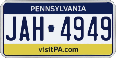 PA license plate JAH4949