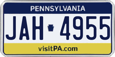 PA license plate JAH4955