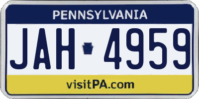 PA license plate JAH4959