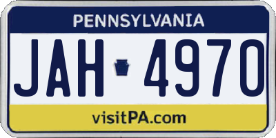 PA license plate JAH4970