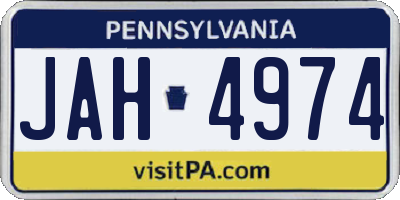 PA license plate JAH4974
