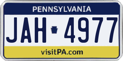PA license plate JAH4977