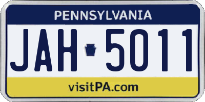 PA license plate JAH5011