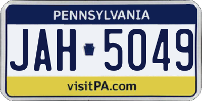 PA license plate JAH5049