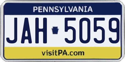 PA license plate JAH5059