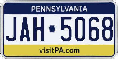 PA license plate JAH5068