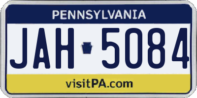 PA license plate JAH5084