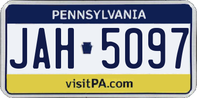 PA license plate JAH5097