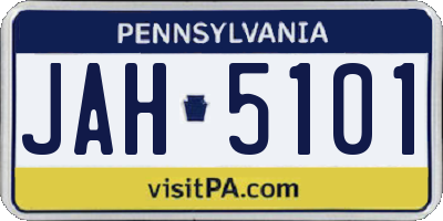 PA license plate JAH5101