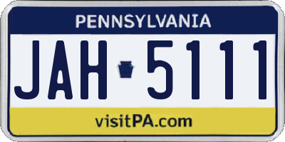 PA license plate JAH5111
