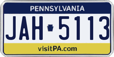 PA license plate JAH5113