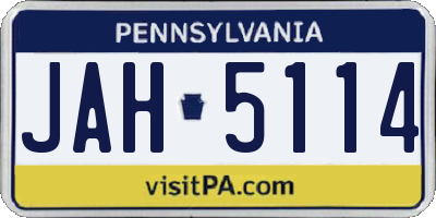 PA license plate JAH5114
