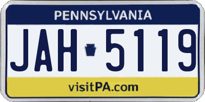 PA license plate JAH5119